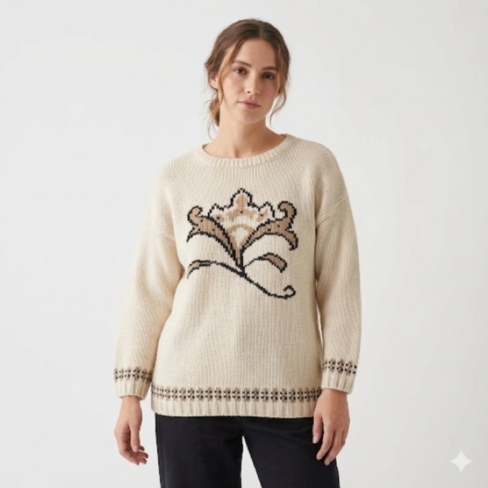 Villager Cream Sweater with Elegant Design